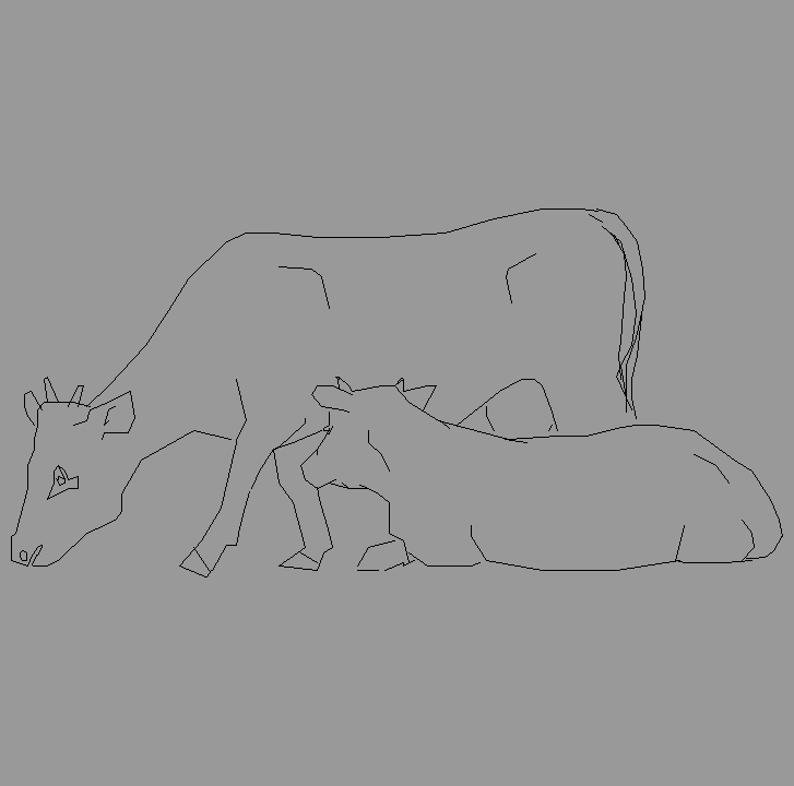 Bloque Autocad Vista de Vacas en Perfil